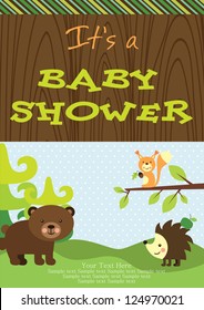 baby shower. forest friends. vector illustration