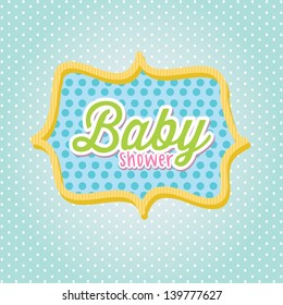 baby shower frame over blue background vector illustration
