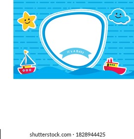 baby shower frame template. vector eps 10
