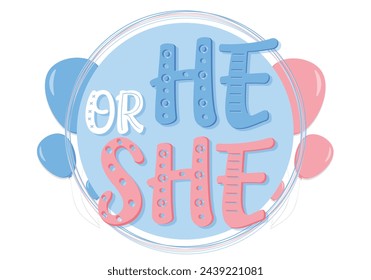 Baby Shower or gender party card. invitation gender party. Cute bunny and balloons. vector illustration. Banner, background for celebrating baby shower