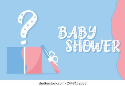 Baby Shower or gender party card. invitation gender party. Cute bunny and balloons. vector illustration. Banner, background for celebrating baby shower pattern