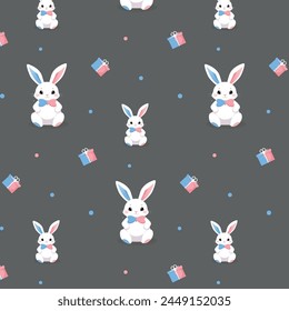 Baby Shower or gender party card. invitation gender party. Cute bunny and balloons. vector illustration. Banner, background for celebrating baby shower pattern
