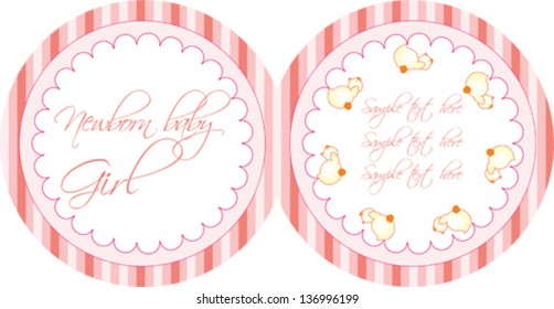 Baby shower gift card for newborn baby girl