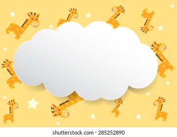 Baby shower giraffe girl card