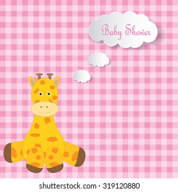 Baby shower giraffe girl card
