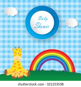 Baby shower giraffe girl card