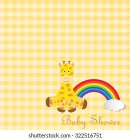 Baby shower giraffe girl card