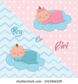 Baby shower of a girl and boy design