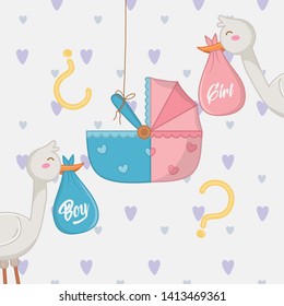 Baby shower of a girl and boy design