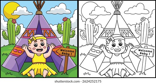 Baby Shower Baby Girl Celebration Illustration