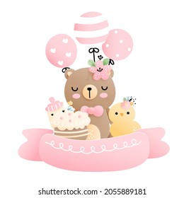 Baby shower, baby girl element