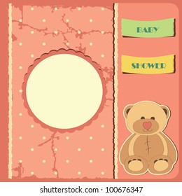 Baby shower for girl. Greeting card. Frame and place for your text or picture