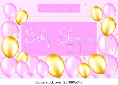 baby shower it´s a girl. Invitation card