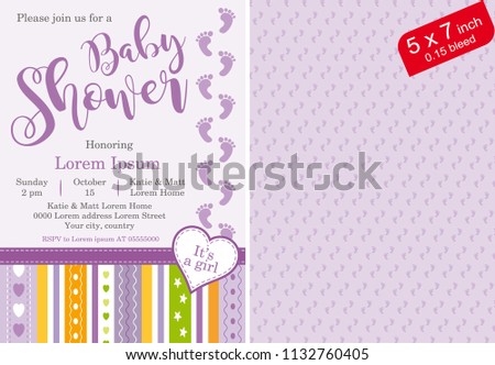 Baby Shower Girl Invitation Template Baby Stock Vector Royalty Free