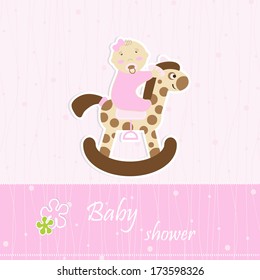 Baby shower - girl on horse