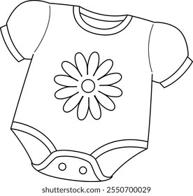 Baby Shower Baby Girl Onesie Isolated Coloring 