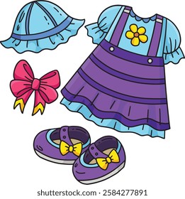 Baby Shower Baby Girl Outfit Cartoon Clipart