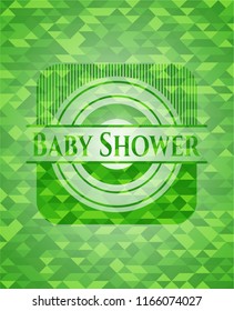 Baby Shower green mosaic emblem