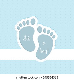 Baby shower greeting card invitation design for baby boys