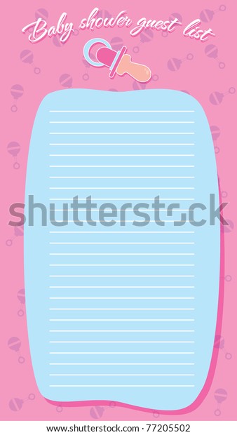 Baby Shower Guest List Template from image.shutterstock.com