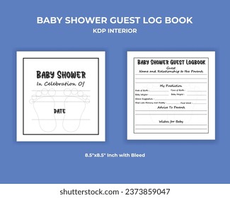 Baby Shower Guest Log book KDP Interior