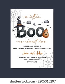baby shower with halloween theme invitation card background template