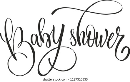 Baby Shower Hand Lettering Typography Text Stock Vector (Royalty Free ...