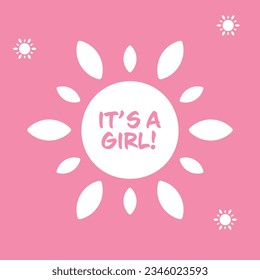 Baby shower He or she Boy or Girl gender reveal its a boy its a girl it's a boy it's a girl text with flower