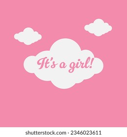 Baby shower He or she Boy or Girl gender reveal its a boy its a girl it's a boy it's a girl text with clouds