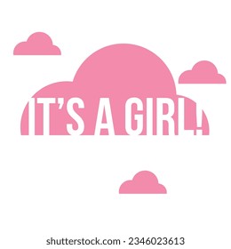 Baby shower He or she Boy or Girl gender reveal its a boy its a girl it's a boy it's a girl text with clouds