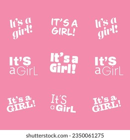 Baby shower He or she Boy or Girl gender reveal its a boy its a girl it's a boy it's a girl text typography