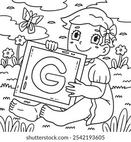 Baby Shower Baby Holding Letter C Coloring Page