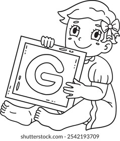 Baby Shower Baby Holding Letter C Isolated 