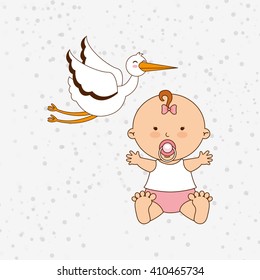 baby shower icon design 