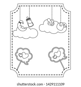 Baby shower icon set design