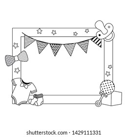 Baby shower icon set design