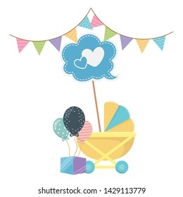 Baby shower icon set design Baby shower icon set design