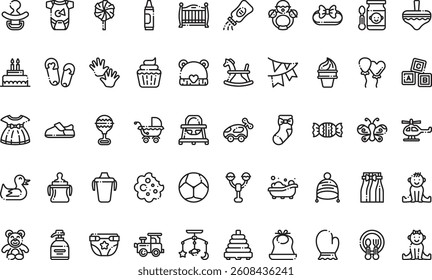 Baby shower icons High-Quality Vector Icons Collection with Editable Stroke. Ideal for Professional and Creative Projects