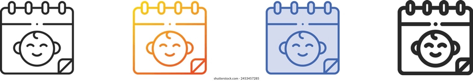 baby shower icon.Thin Linear, Gradient, Blue Stroke and bold Style Design Isolated On White Background