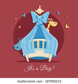 Baby shower illustration - It is a boy