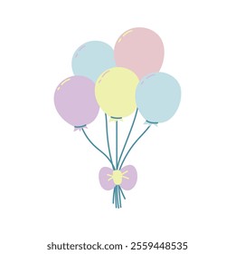 Baby Shower Illustration - Colorful Balloons Decoration