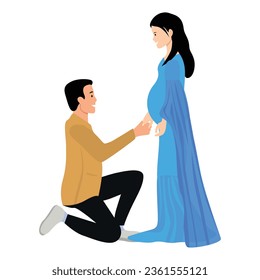 Baby shower indian couple illustration