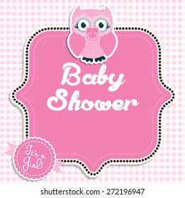 Baby shower invitation. Announcement template vector illustration. baby arrival Unique Greeting card