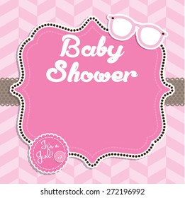 Baby shower invitation. Announcement template vector illustration. baby arrival Unique Greeting card