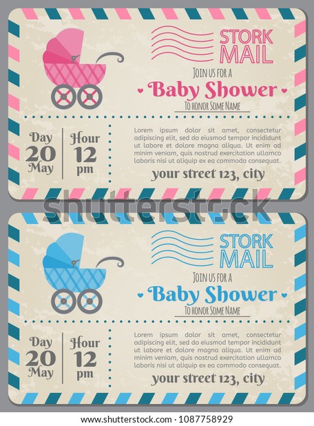 postcard baby shower invitations