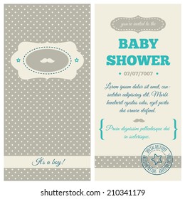 Baby shower invitation "Azure and gray"