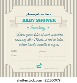 Baby shower invitation "Azure and gray"
