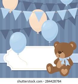 Baby shower invitation in blue.