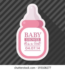 Baby shower invitation with baby bottle