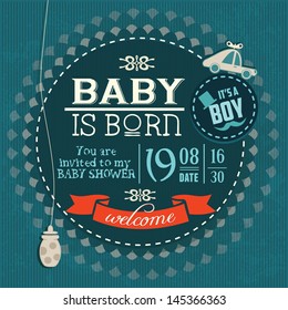 Baby Shower Invitation Baby Boy Is Born